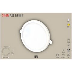 Cata Ct-5647 15W Plus Led Panel Armatür / Beyaz