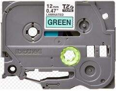 Brother TZE-731 12 mm Yeşil Üzeri Siyah Laminasyonlu Etiket