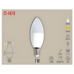 Cata Ct-4079 7W Ledli Buji Ampul / Beyaz