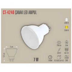 Cata Ct-4240 7W Led Gu10 Ampul / Beyaz