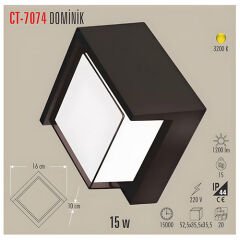 Cata CT-7074 15W Dominik Led Bahçe Aplik 3200 K