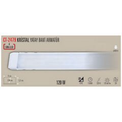 Cata Ct-2479 100W Kristal Yatay Bant Armatürü (Beyaz)