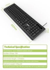 Acer OAK-0A0  Siyah Kablolu Sessiz Tuşlu  Klavye (Caps Lock) (Kablo Uzunluğu 1.50Cm) Caps Lock