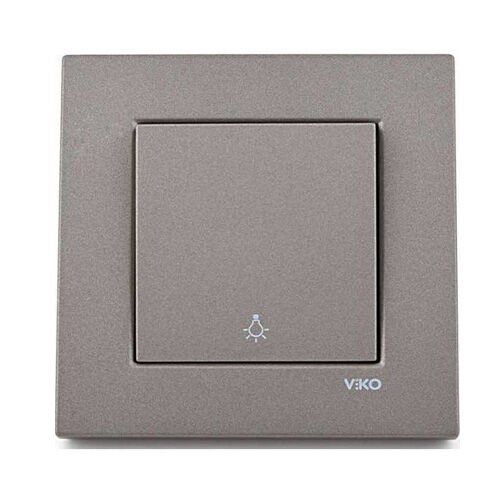 Viko Novella Zil Butonu Antrasit - Çerçevesiz