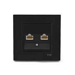 Viko Novella Siyah İkili Data Prizi / Jacksız - Çerçevesiz