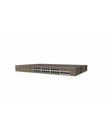 Tenda TEG5328P-24-410W 24 Port Poe+ 10/100/1000 Switch 4 Port SFP L3 Çelik Kasa Rack Mount Tenda TEG5328P-24-410W 24 Port Poe+ 10/100/1000 Switch 4 Port SFP L3 Çelik Kasa Rack Mount