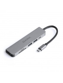 Dark DK-AC-U31X38 USB 3.1 Type-C 6 in 1 HDMI/TF SD Kart /USB 3.0 & USB 2.0/USB-C PD Çevirici HUB Dark DK-AC-U31X38 USB 3.1 Type-C 6 in 1 HDMI/TF SD Kart /USB 3.0 & USB 2.0/USB-C PD Çevirici HUB