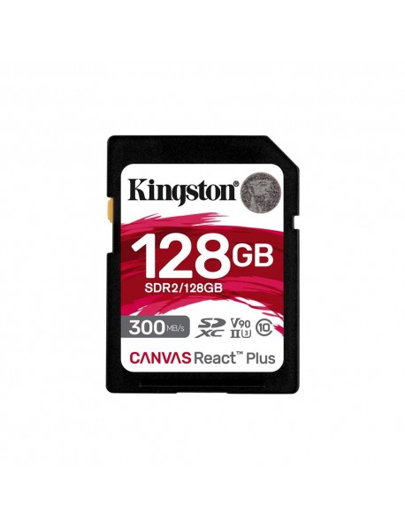 Kingston SDR2/128GB Canvas React Plus SDXC UHS-II 300R/260W U3 V90 for Full HD/4K/8K Hafıza Kartı