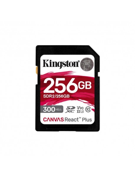 Kingston SDR2/256GB Canvas React Plus SDXC UHS-II 300R/260W U3 V90 for Full HD/4K/8K Hafıza Kartı