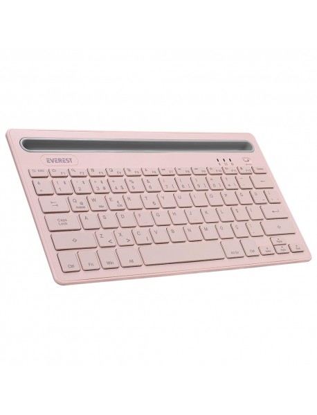 Everest KB-BT82 Pembe/Gri Bluetooth Ultra İnce+Şarjlı Q Mac/Win/Android/Ios Uyumlu Kablosuz klavye