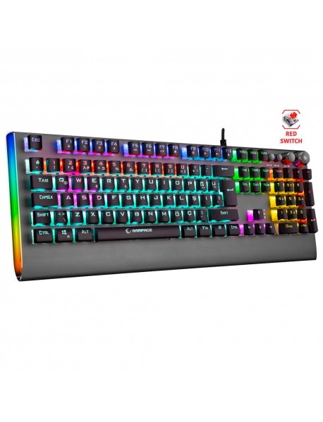 Rampage KB-R210 FAVORY Rainbow Aydınlatmalı Kristal Red Switch Mekanik Gaming Oyuncu Klavyesi