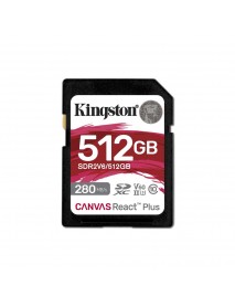 Kingston SDR2V6/512GB Canvas React Plus SDXC UHS-II 280R/150W U3 V60 for Full HD/4K SD Hafıza Kartı Kingston SDR2V6/512GB Canvas React Plus SDXC UHS-II 280R/150W U3 V60 for Full HD/4K SD Hafıza Kartı