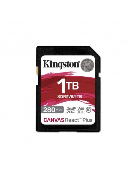 Kingston SDR2V6/1TB Canvas React Plus SDXC UHS-II 280R/150W U3 V60 for Full HD/4K SD Hafıza Kartı