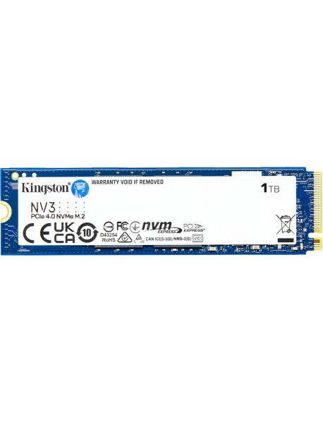Kingston 1TB NV3 M.2 2280 NVMe SSD | PCIe 4.0 Gen 4x4 | Up to 6000 MB/s | SNV3S/1000G
