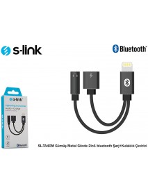 S-link SL-TA40M Lightning Gri Metal 2in1 bluetooth Şarj+Kulaklık Çevirici S-link SL-TA40M Lightning Gri Metal 2in1 bluetooth Şarj+Kulaklık Çevirici