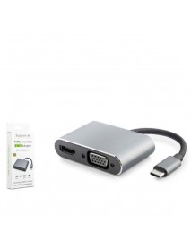 HADRON HDX7838 TYPE-C TO HDTV HDMI 4K 30HZ + VGA 2IN1 GRİ HADRON HDX7838 TYPE-C TO HDTV HDMI 4K 30HZ + VGA 2IN1 GRİ