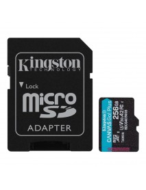Kingston SDCG4/256GB 256GB microSDXC Canvas Go Plus Gen4 200MB/s A2 U3 V30 Card + ADP Hafıza Kartı