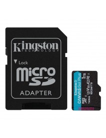 Kingston SDCG4/1TB 1TB microSDXC Canvas Go Plus Gen4 200MB/s A2 U3 V30 Card + ADP Hafıza Kartı