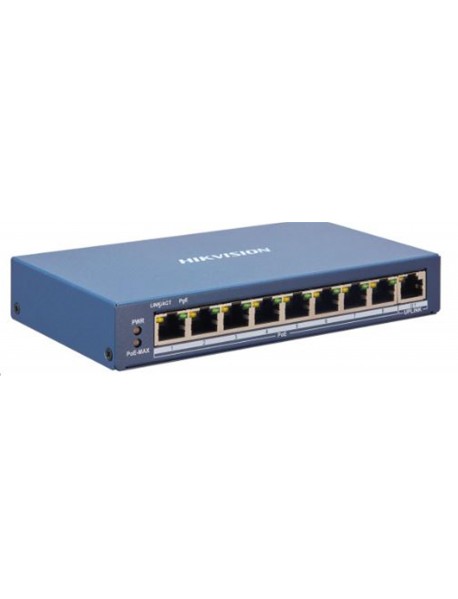 HikvisionDS-3E1310P-EI/M 8×10/100 Mbps PoE Portu, 2×Gigabit RJ45 Portu 60W Switch