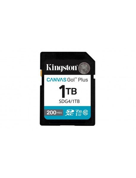 Kingston SDG4/1TB 1TB SDXC Canvas Go Plus Gen4 200MB/s C10 UHS-I U3 V30 Hafıza Kartı