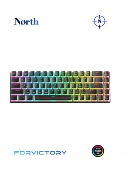 North Odin Pro WL68 LightCore Kablosuz Bluetooth RGB Red Switch Türkçe Siyah Mekanik Gaming Klavye