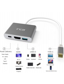 Inca ITPC-04TX Type-c Hub HDMI 4K@30hz USB3.0+PD100W Akım ve Voltaj Korumalı Alüminyum Çoklayıcı Inca ITPC-04TX Type-c Hub HDMI 4K@30hz USB3.0+PD100W Akım ve Voltaj Korumalı Alüminyum Çoklayıcı
