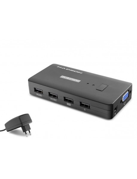 Hadron Hdx1374 2 Port + 4* Usb Vga Kvm Switch Kablolu Siyah
