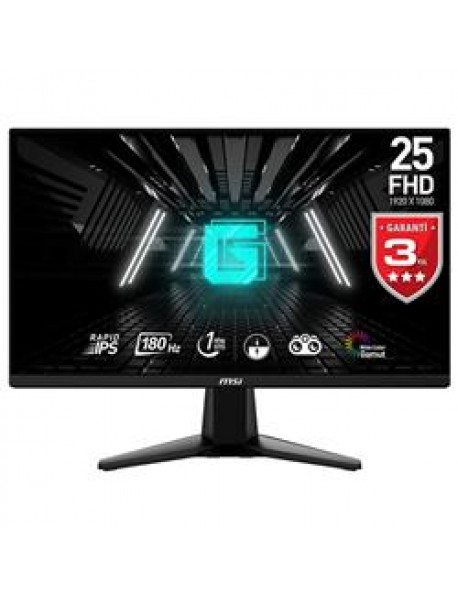 MSI 24.5 G255F 1920x1080 (FHD) 16:9 FLAT RAPID IPS 180HZ 1MS FREESYNC GAMING MONITOR