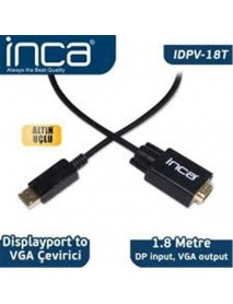 Inca IDPV-18T Displayport To Vga Kablo 1.8mt Inca IDPV-18T Displayport To Vga Kablo 1.8mt