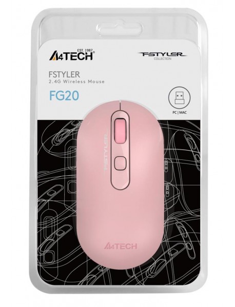 A4 Tech Fg20 Pembe Nano Kablosuz Optik 2000 Dpi Mouse