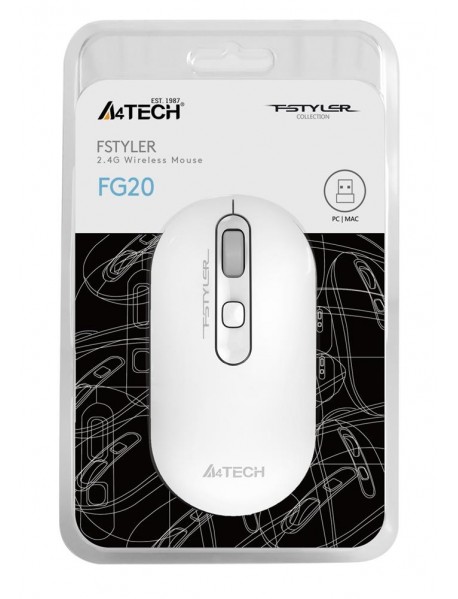 A4 Tech Fg20 Beyaz Nano Kablosuz Optik 2000 Dpi Mouse