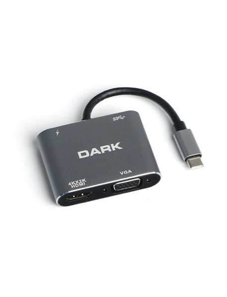 Dark DK AC U31XHDV USB 3.1 Type-C' den 4K UHD HDMI & VGA Dönüştürücü Adaptör
