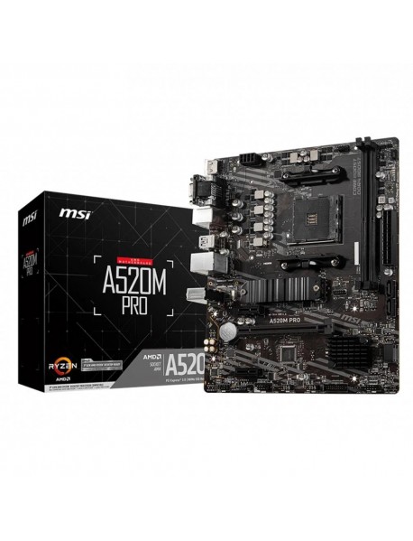 Msi A520M PRO Amd A520 Soket AM4 DDR4 4600 MHz(OC) M.2 Anakart