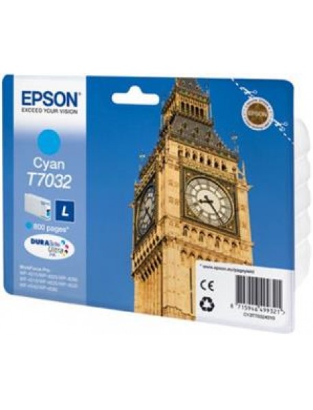 Epson T7032 Cyan Mavi 800 Sayfa Mürekkep Kartuş T70324010