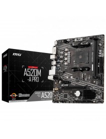 Msi A520M-A PRO AMD A520 Soket AM4 DDR4 4600(OC)MHz mATX Gaming Anakart Msi A520M-A PRO AMD A520 Soket AM4 DDR4 4600(OC)MHz mATX Gaming Anakart
