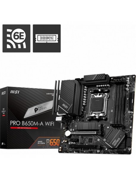 Msı Mb Pro B650M-A Wifi Am5 Ddr5 6400Mhz(Oc) Hdmı Dp M.2 Usb3.2 2.5G Lan Wifi 6E Matx Anakart