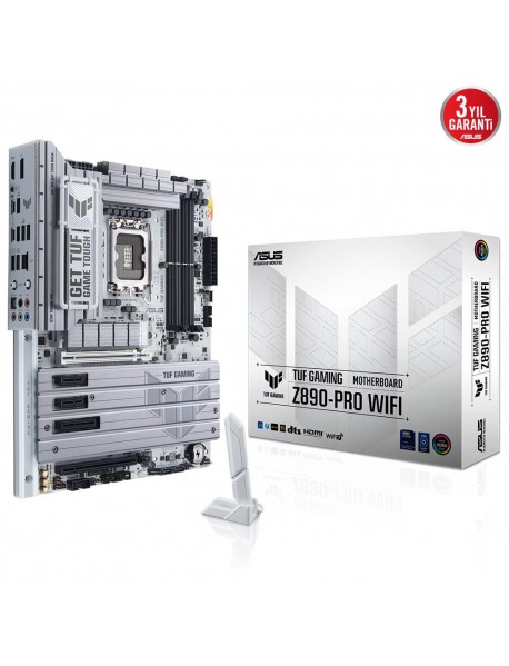 Asus Tuf Gaming Z890-PRO WIFI Intel LGA1851 Z890 DDR5 9066+MHz(OC) ATX Gaming (Oyuncu) Anakart