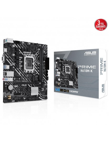 Asus Prime H610M-K ARGB Intel Soket LGA1700 DDR5 5600MHz mATX Gaming (Oyuncu) Anakart
