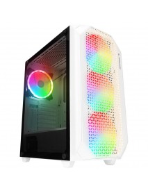 Rampage ZUKO 600W 80+ BRONZE Beyaz 4*14cm Rainbow Fan Metal Panel Temper Camlı Oyuncu Kasası Rampage ZUKO 600W 80+ BRONZE Beyaz 4*14cm Rainbow Fan Metal Panel Temper Camlı Oyuncu Kasası