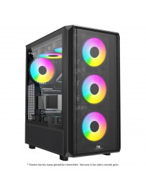 PowerBoost PB-P3602BB 850w 80+ Bronze USB 3.0 ATX Mesh ARGB fan siyah kasa PowerBoost PB-P3602BB 850w 80+ Bronze USB 3.0 ATX Mesh ARGB fan siyah kasa