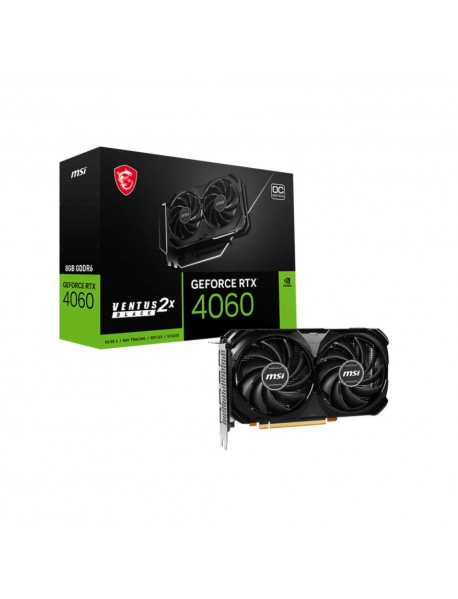 Msi GeForce RTX4060 VENTUS 2X BLACK 8GB OC GDDR6 DLSS 3 128 Bit Ekran Kartı